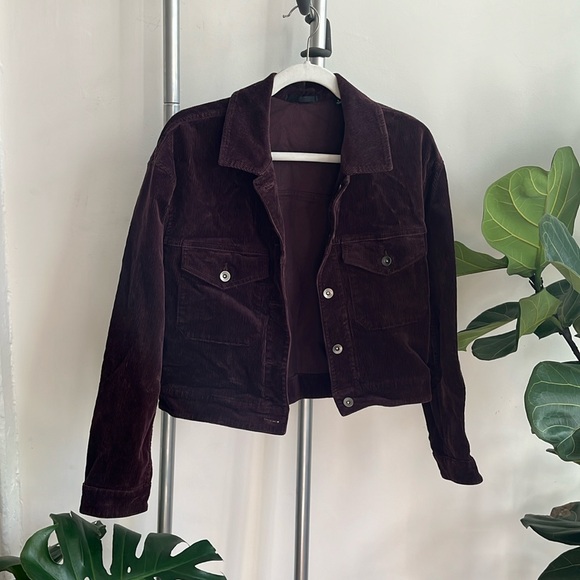 Uniqlo corduroy chocolate purple jacket size small - Picture 1 of 2